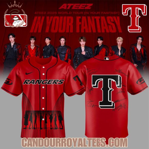 Texas Rangers ATEEZ World Tour Signature Red Jersey
