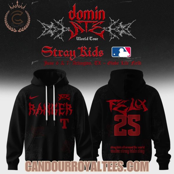 Texas Rangers x Stray Kids Dominate World Tour 2025 Hoodie