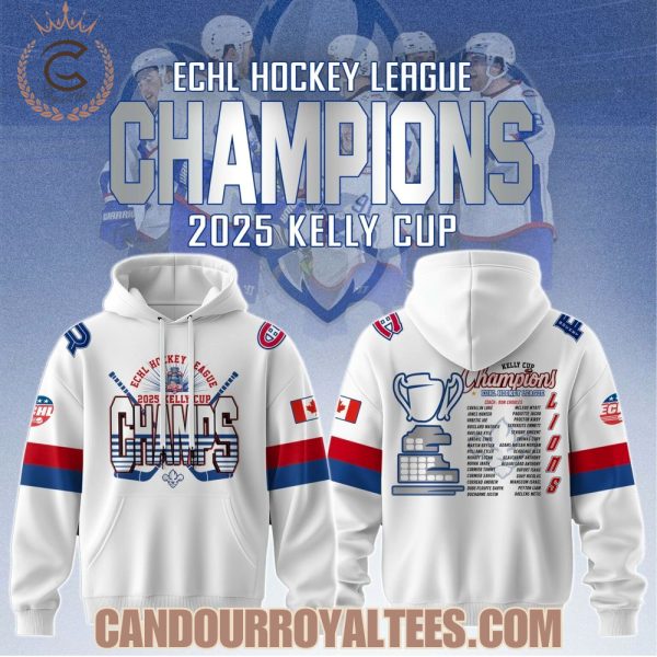 Trois-Rivieres Lions ECHL Hockey League Champions 2025 Kelly Cup Tshirt, Hoodie, Cap