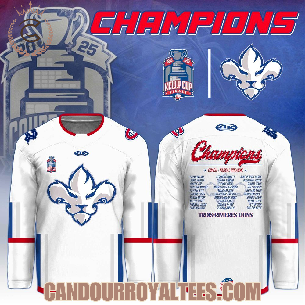 Trois-Rivieres Lions Kelly Cup 2025 Champions Hockey Jersey Trois-Rivieres Lions Kelly Cup 2025 Champions Hockey Jersey