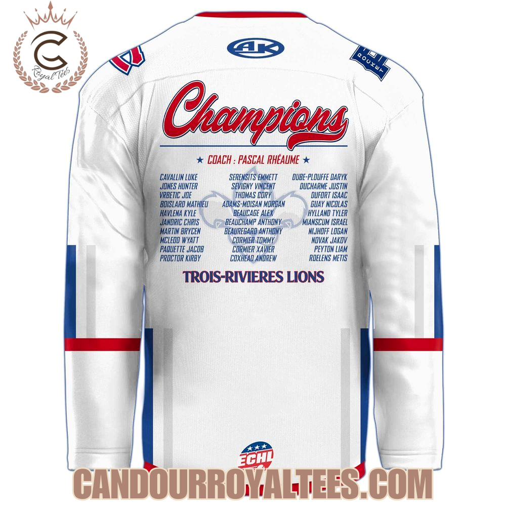 Trois-Rivieres Lions Kelly Cup 2025 Champions Hockey Jersey Trois-Rivieres Lions Kelly Cup 2025 Champions Hockey Jersey