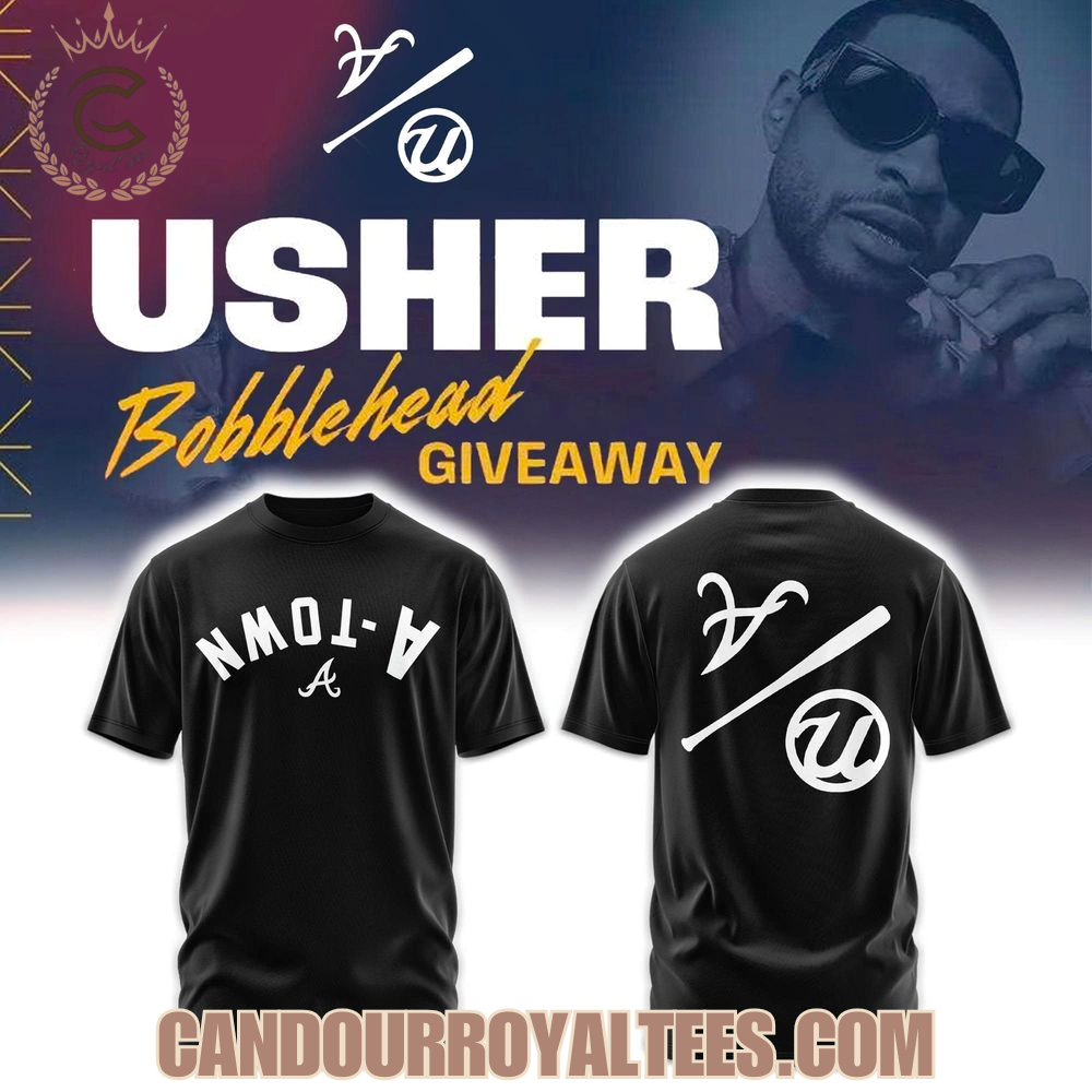 Usher x Braves A Town Down Black Hoodie Usher x Braves A Town Down Black Hoodie
