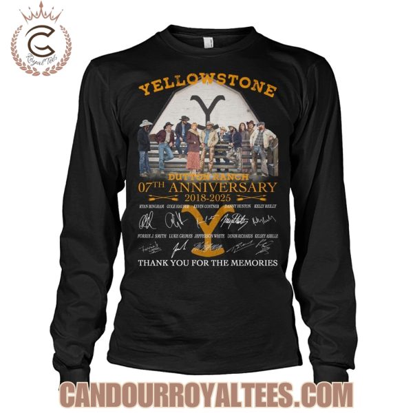Yellowstone Dutton Ranch 07th Anniversary 2018-2025 Thank You For The Memories T-Shirt