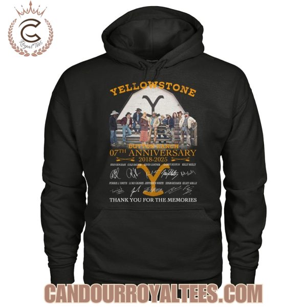 Yellowstone Dutton Ranch 07th Anniversary 2018-2025 Thank You For The Memories T-Shirt