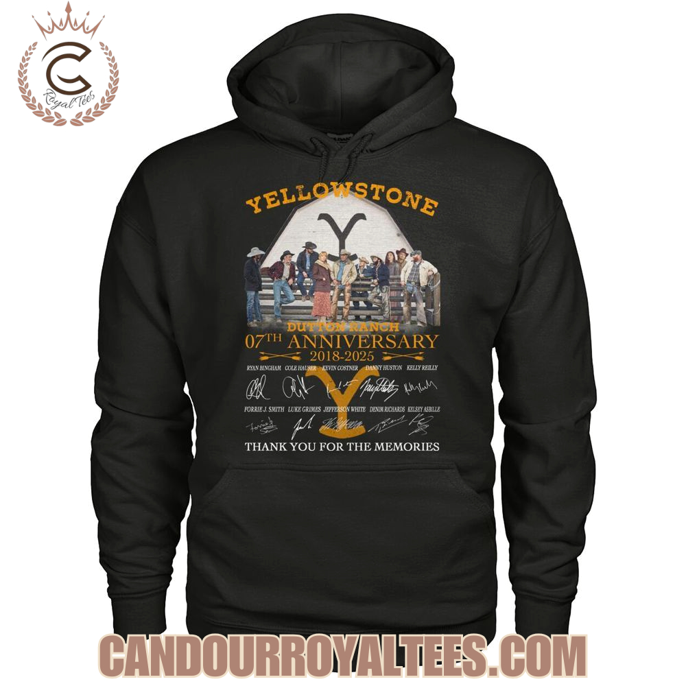Yellowstone Dutton Ranch 07th Anniversary 2018-2025 Thank You For The Memories T-Shirt Yellowstone Dutton Ranch 07th Anniversary 2018-2025 Thank You For The Memories T-Shirt