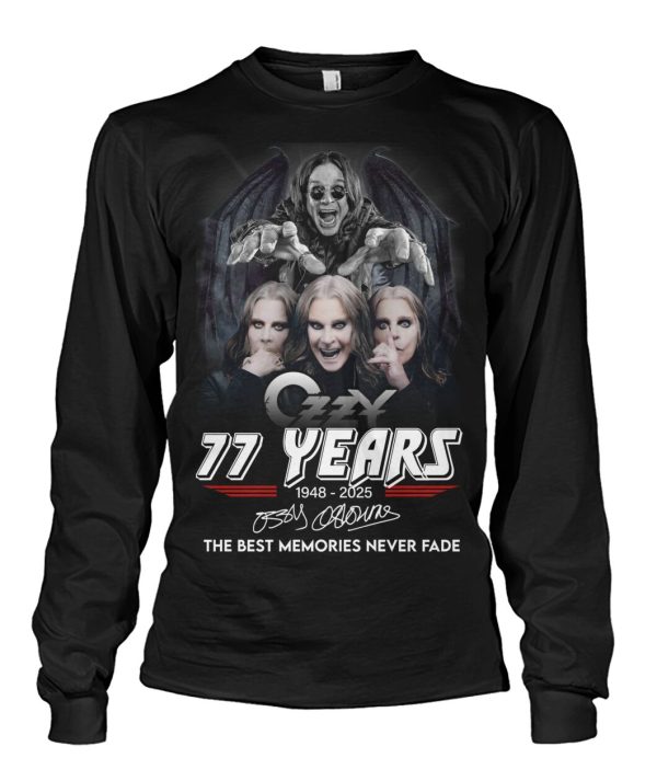 Ozzy Osbourne 77 Years 1948 – 2025 The Best Memories Never Fade T-Shirt