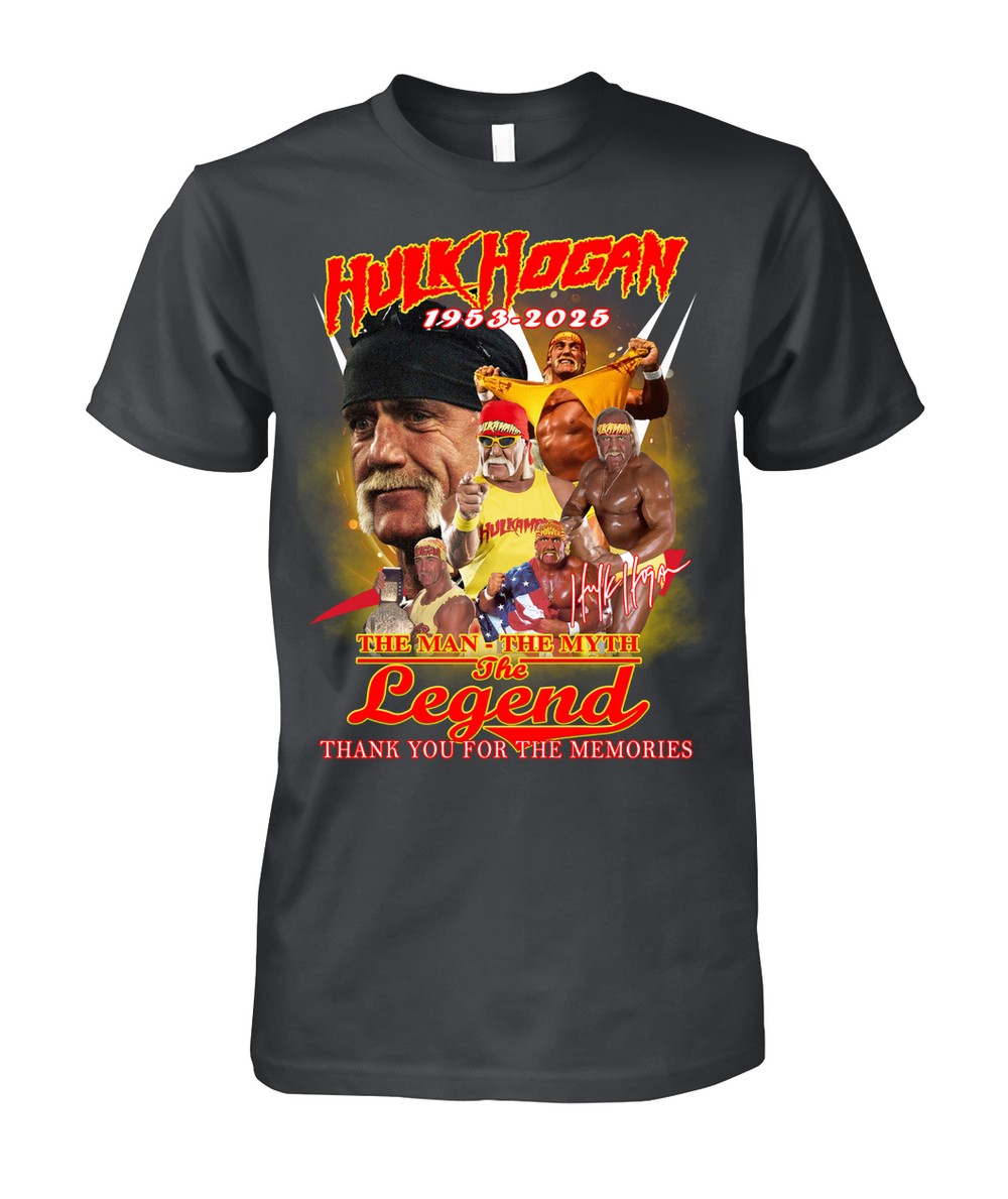 Hulk Hogan 1953 - 2025 The Man The Myth The Legend Thank You For The Memories T-Shirt Hulk Hogan 1953 - 2025 The Man The Myth The Legend Thank You For The Memories T-Shirt