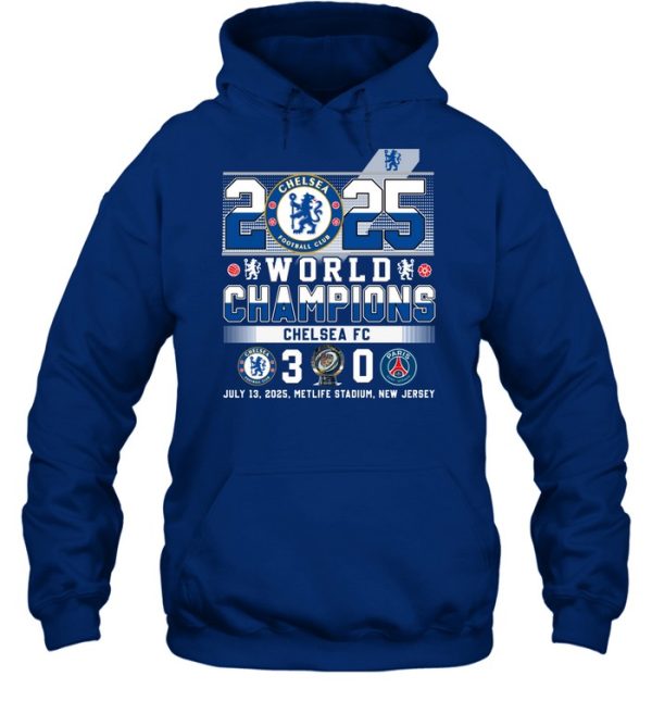 2025 World Champions Chelsea FC 3 – 0 PSG July 13. 2025 T-Shirt