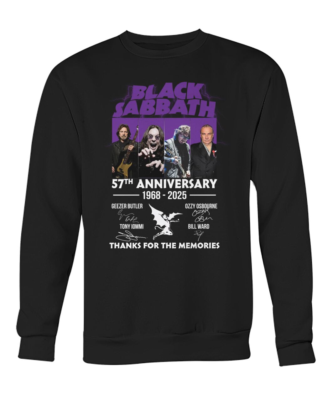 Black Sabbath 57th Anniversary 1968 - 2025 Thanks For The Memories T-Shirt Black Sabbath 57th Anniversary 1968 - 2025 Thanks For The Memories T-Shirt