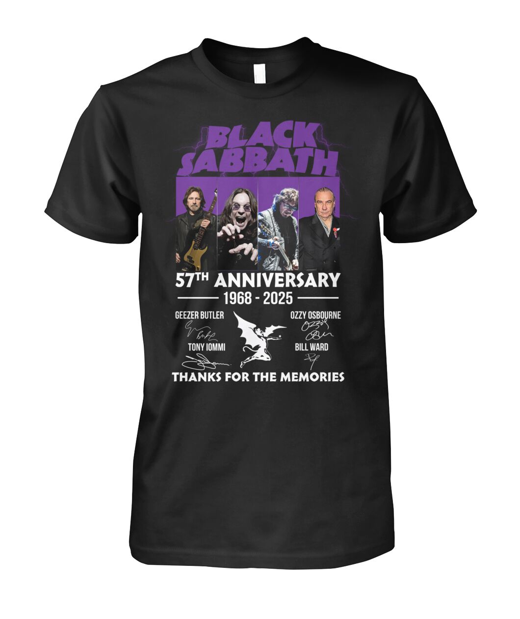 Black Sabbath 57th Anniversary 1968 - 2025 Thanks For The Memories T-Shirt Black Sabbath 57th Anniversary 1968 - 2025 Thanks For The Memories T-Shirt