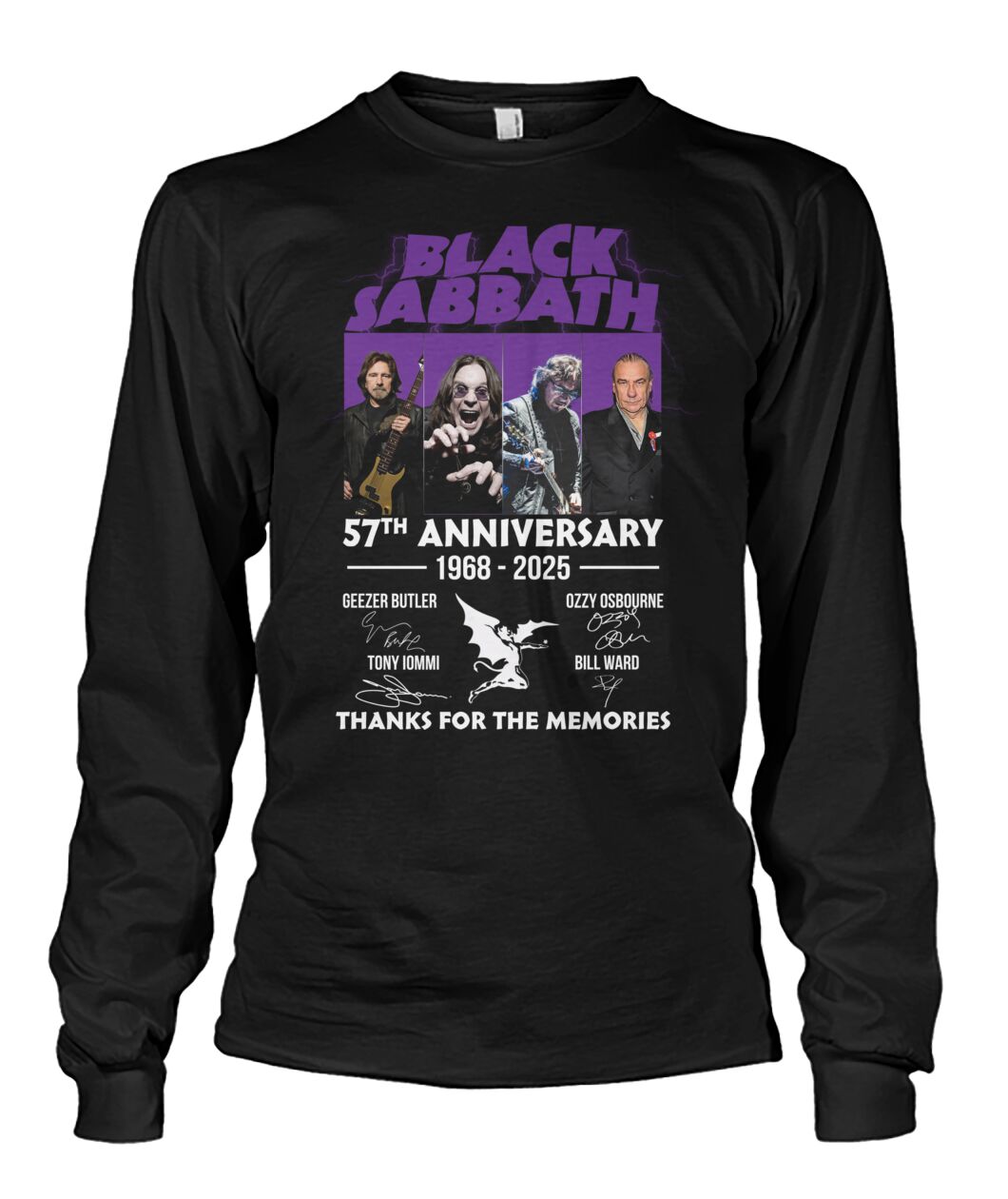 Black Sabbath 57th Anniversary 1968 - 2025 Thanks For The Memories T-Shirt Black Sabbath 57th Anniversary 1968 - 2025 Thanks For The Memories T-Shirt