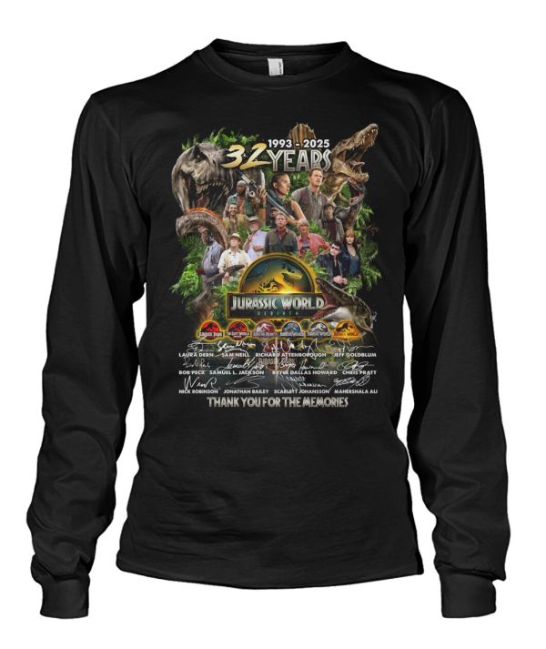 Jurassic World 32 Years 1993 – 2025 Thank You For The Memories T-Shirt
