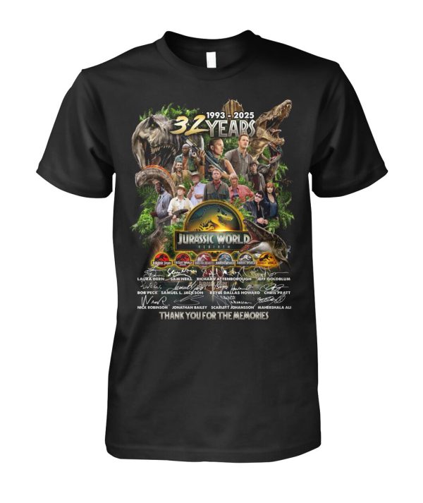 Jurassic World 32 Years 1993 – 2025 Thank You For The Memories T-Shirt