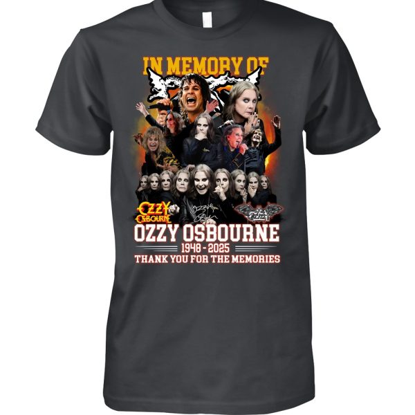 Inmemory Of Ozzy Osbourne 1948 – 2025 Thank You For The Memories T-Shirt
