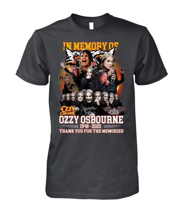 Inmemory Of Ozzy Osbourne 1948 – 2025 Thank You For The Memories T-Shirt