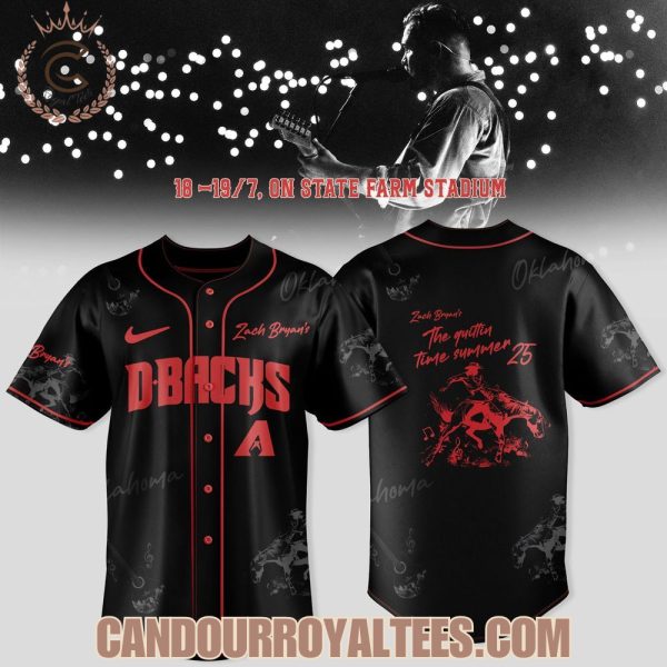 Arizona Diamondbacks x Zach Bryan – The Quittin’ Time Tour 2025 Baseball Jersey