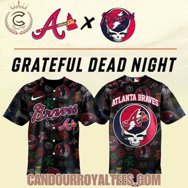 Atlanta Braves Grateful Dead Night Black Jersey