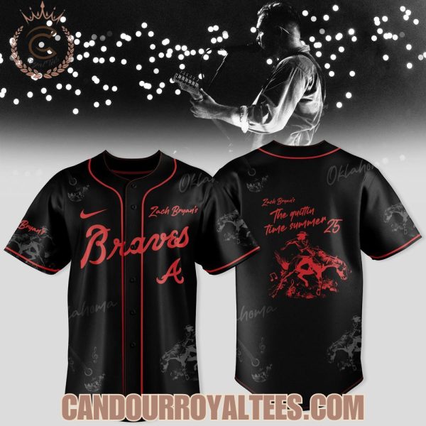 Atlanta Braves x Zach Bryan – The Quittin’ Time Tour 2025 Baseball Jersey