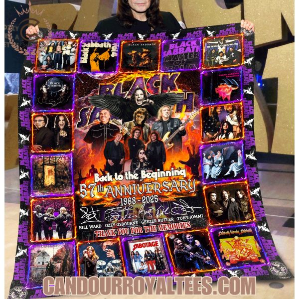 Black Sabbath 57th Anniversary 1968-2025 Thank You For The Memories Fleece Blanket