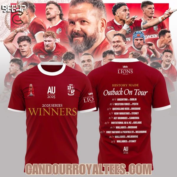 British Irish Lions 2025 Series Winners History Made Outback On Tour Tshirt, Hoodie