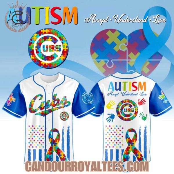 Chicago Cubs x Special Autism Awareness Month 3D Baseball Jersey