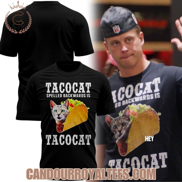 Cincinnati Bengals Joe Burrow Tacocat Spelled Backwards Is Tacocat T-Shirt