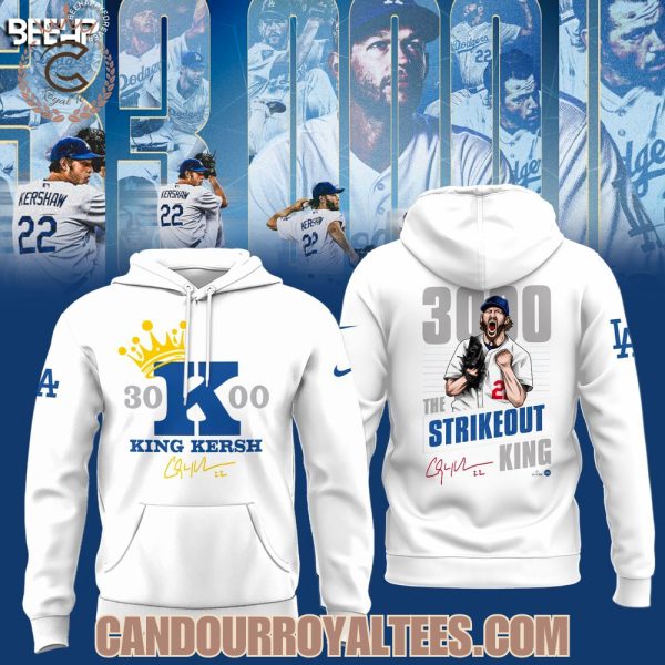 Clayton Kershaw Makes History And Joins The 3000 Strikeout Club White Tshirt, Hoodie