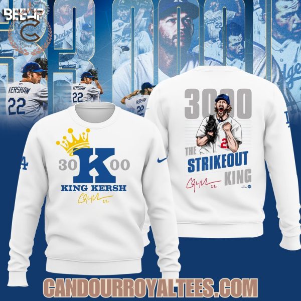 Clayton Kershaw Makes History And Joins The 3000 Strikeout Club White Tshirt, Hoodie