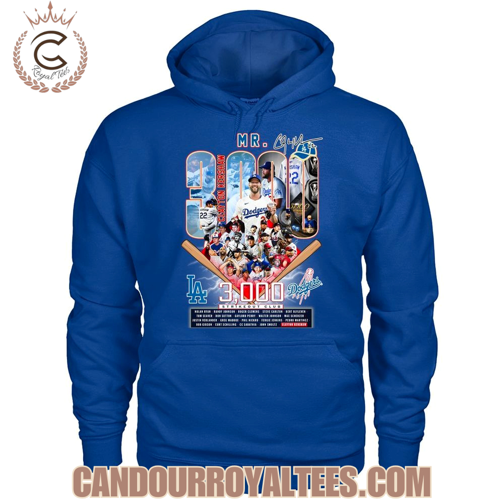 Clayton Kershaw on joining the 3,000 Strikeout Club T-Shirt Clayton Kershaw on joining the 3,000 Strikeout Club T-Shirt