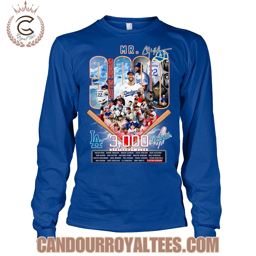 Clayton Kershaw on joining the 3,000 Strikeout Club T-Shirt Clayton Kershaw on joining the 3,000 Strikeout Club T-Shirt