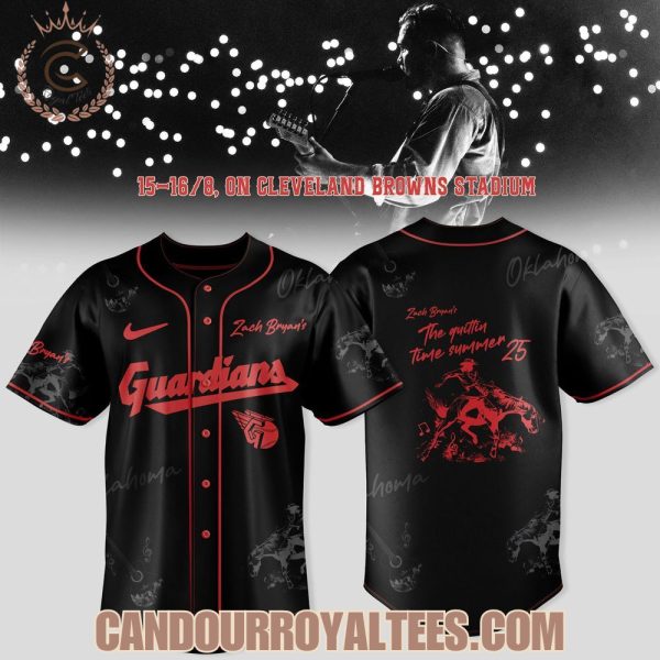 Cleveland Guardians x Zach Bryan – The Quittin’ Time Tour 2025 Baseball Jersey