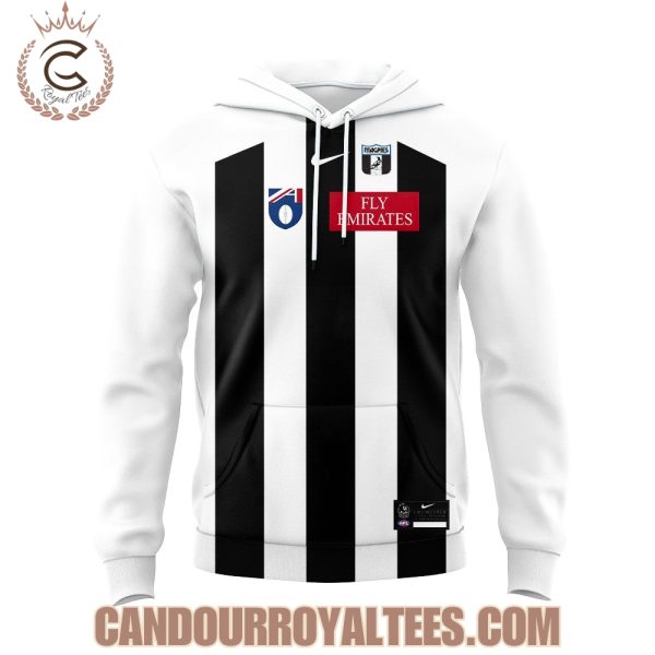 Collingwood Magpies 2025 Retro Guernsey Hoodie