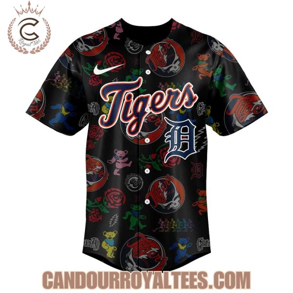 Detroit Tigers Grateful Dead Night Black Jersey