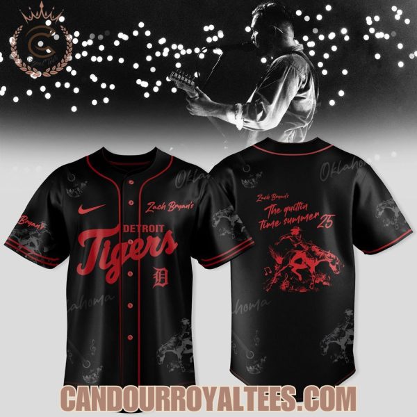 Detroit Tigers x Zach Bryan – The Quittin’ Time Tour 2025 Baseball Jersey