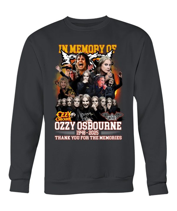 Inmemory Of Ozzy Osbourne 1948 – 2025 Thank You For The Memories T-Shirt