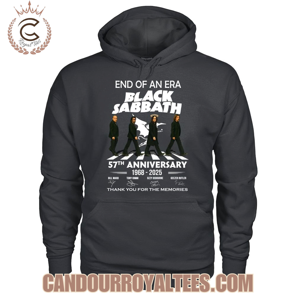 End Of An Era Black Sabbath 57th Anniversary 1968-2025 Thank You For The Memories T-Shirt End Of An Era Black Sabbath 57th Anniversary 1968-2025 Thank You For The Memories T-Shirt