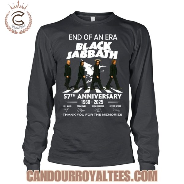 End Of An Era Black Sabbath 57th Anniversary 1968-2025 Thank You For The Memories T-Shirt