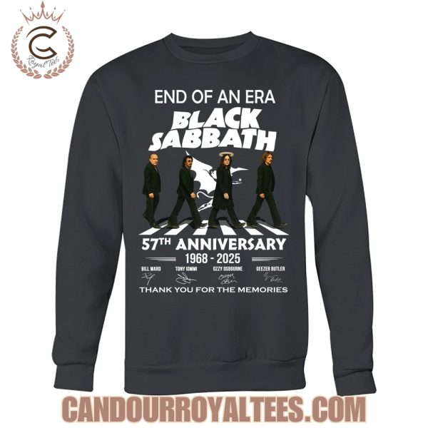 End Of An Era Black Sabbath 57th Anniversary 1968-2025 Thank You For The Memories T-Shirt
