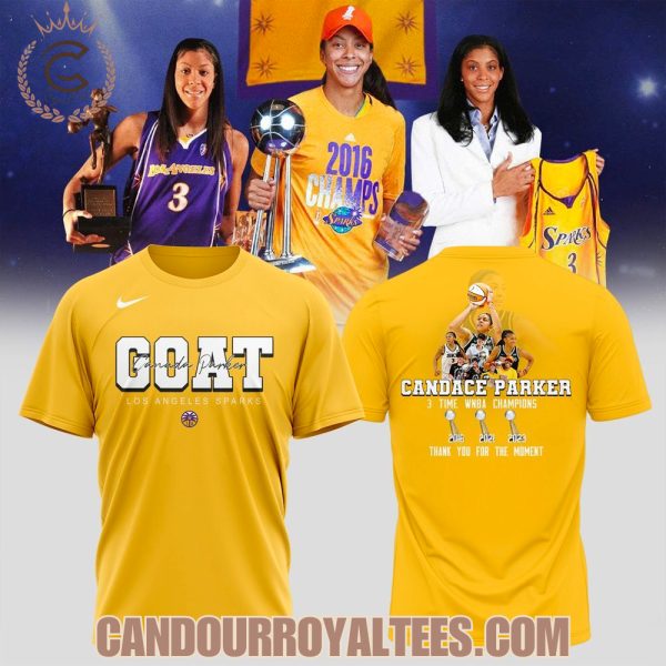 GOAT Candace Parker – Los Angeles Sparks 2025 Yellow Tshirt, Hoodie