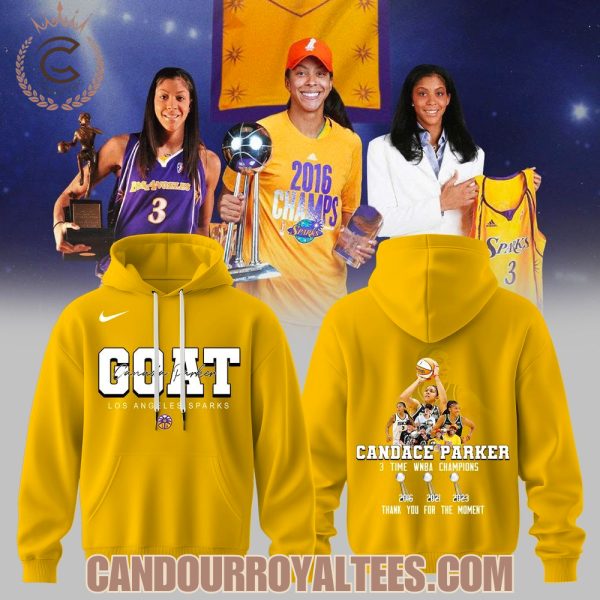GOAT Candace Parker – Los Angeles Sparks 2025 Yellow Tshirt, Hoodie