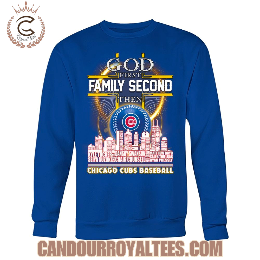 GOD First Family Second Then Chicago Cubs Baseball Tshirt GOD First Family Second Then Chicago Cubs Baseball Tshirt