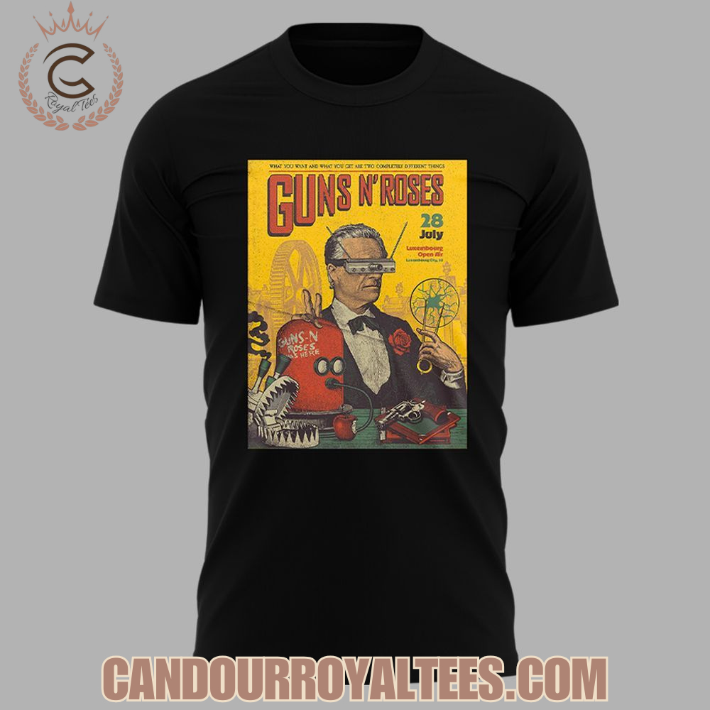 Guns N' Roses World Tour to Luxembourg 2025 Tshirt Guns N' Roses World Tour to Luxembourg 2025 Tshirt