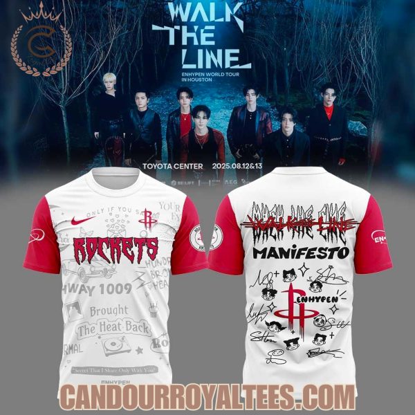 Houston Rockets x Enhypen Walk The Line 2025 Signature Tshirt, Hoodie