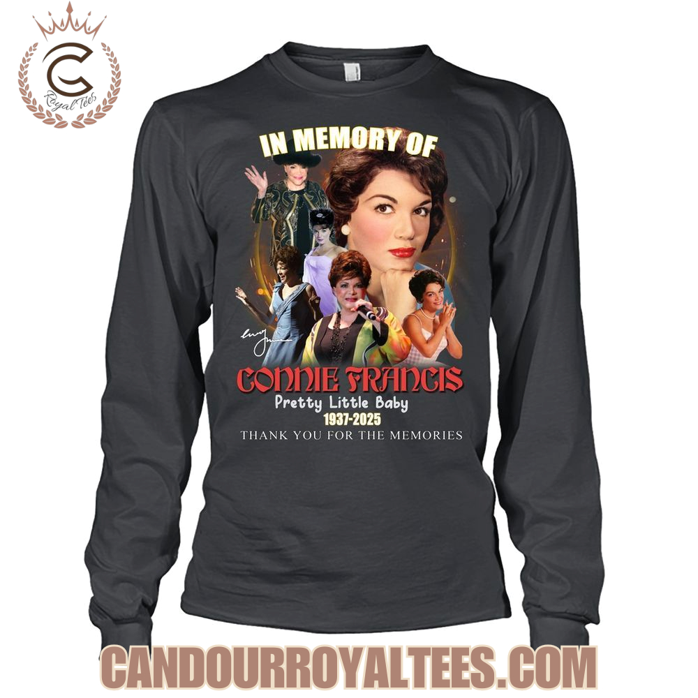 In Memory Of Connie Francis 1937-2025 Thank You For The Memories T-Shirt In Memory Of Connie Francis 1937-2025 Thank You For The Memories T-Shirt