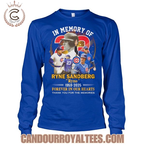 In Memory Of Ryne Sandberg 1959-2025 Forever In Our Hearts T-Shirt
