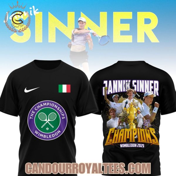 Jannik Sinner Champions Wimbledon 2025 T-Shirt