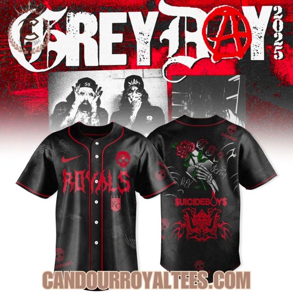 Kansas City Royals x $uicideboy$ GreyDay Tour Merch 2025 Jersey