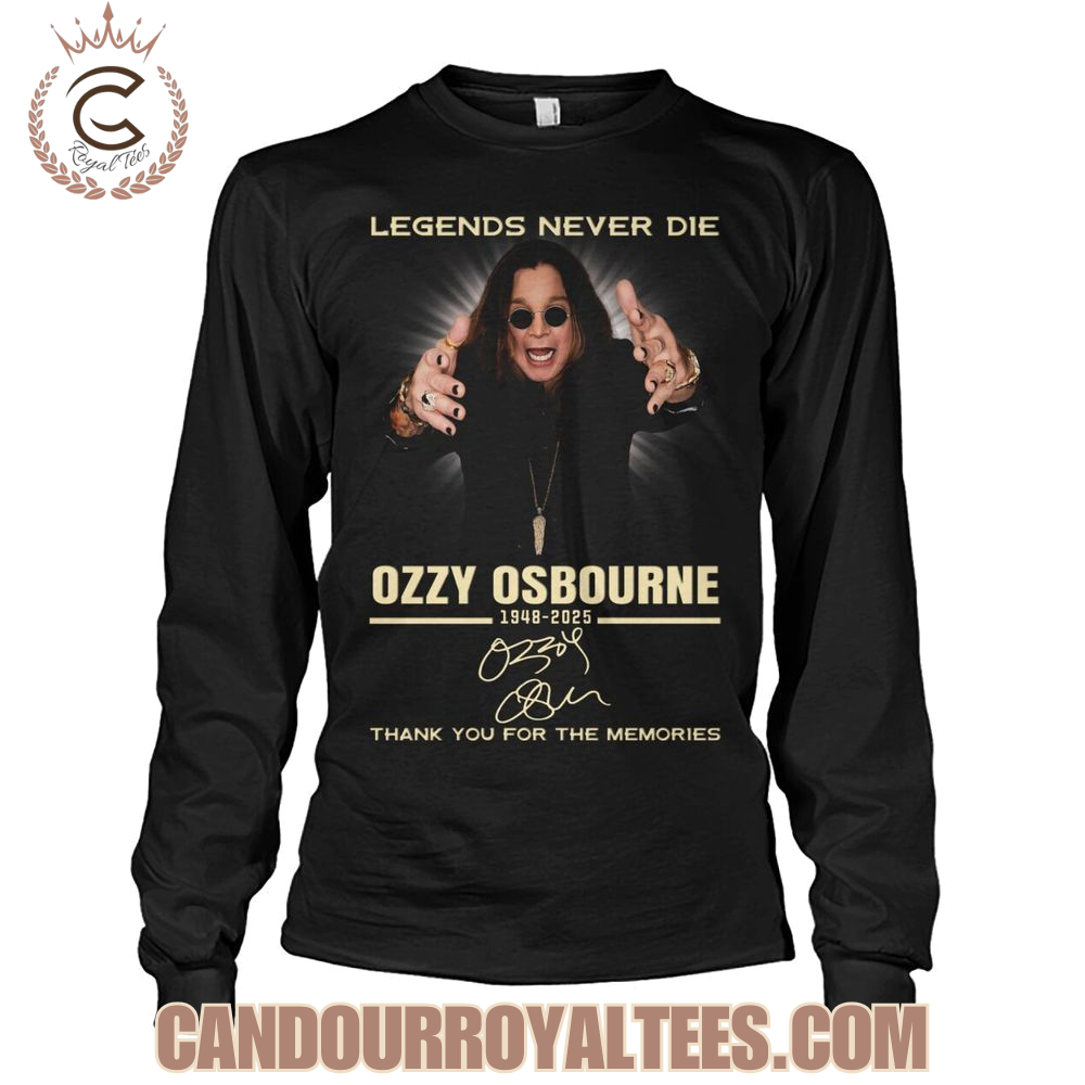 Legends Never Die Ozzy Osbourne 1948-2025 Thank You For The Memories T-Shirt Legends Never Die Ozzy Osbourne 1948-2025 Thank You For The Memories T-Shirt