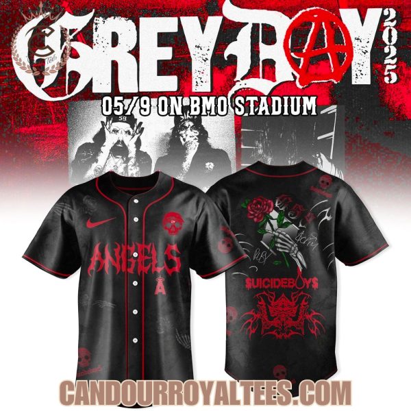 Los Angeles Angels x $uicideboy$ GreyDay Tour Merch 2025 Jersey