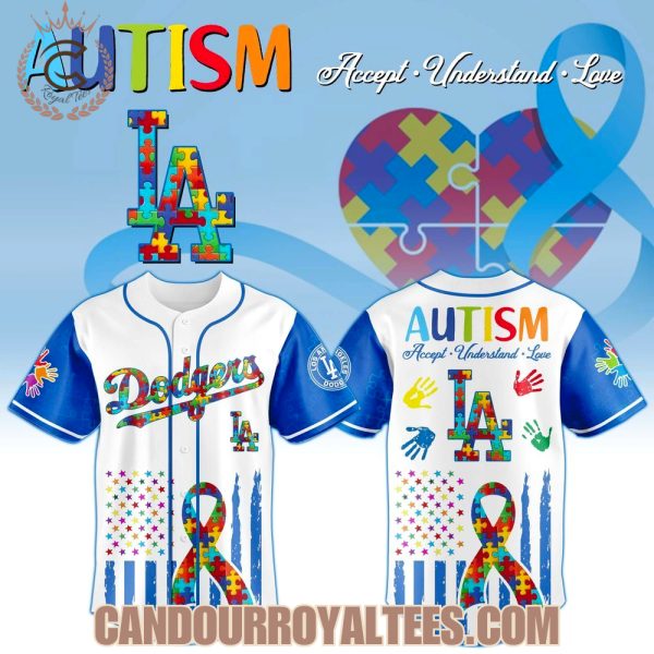 Los Angeles Dodgers x Special Autism Awareness Month 3D Baseball Jersey
